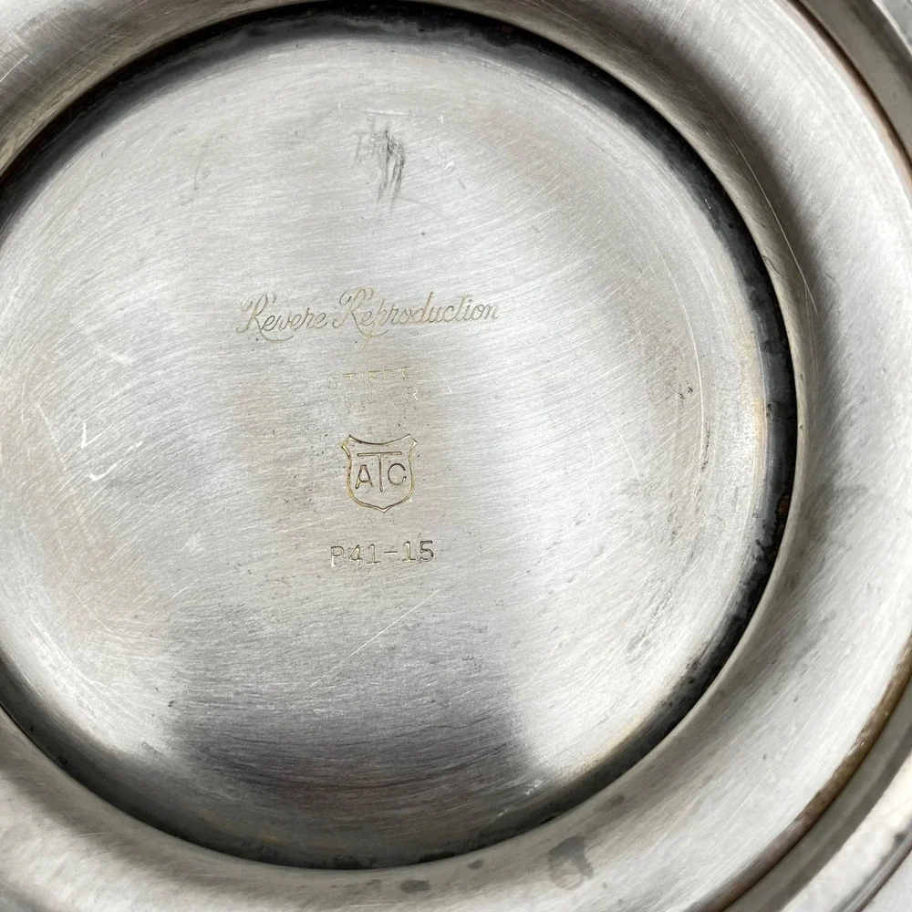 Stieff Silverplate Bowl Revere Reproduction P41-15 7in Silver Footed Vintage
